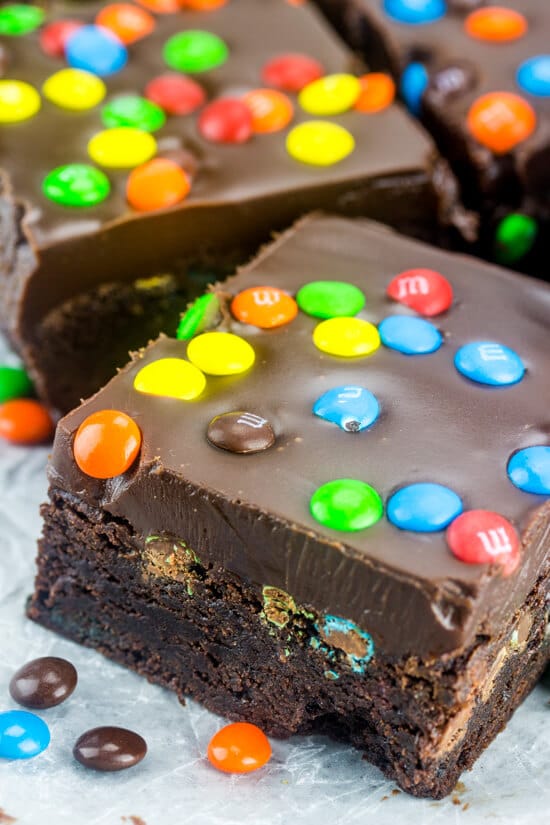 M&M Fudge Brownies {A Triple Chocolate Easy Fudge Brownie}