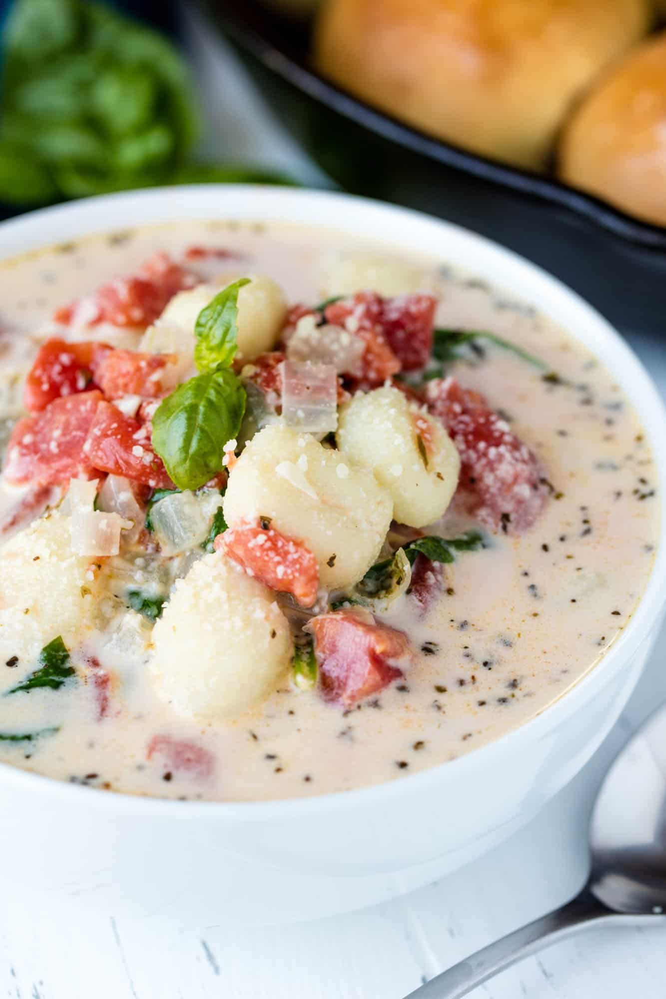 Creamy Spinach Tomato Gnocchi Soup Thestayathomechef Com