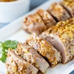 Perfectly tender Honey Dijon Garlic Roasted Pork Tenderloin only requires a few ingredient Honey Dijon Garlic Roasted Pork Tenderloin