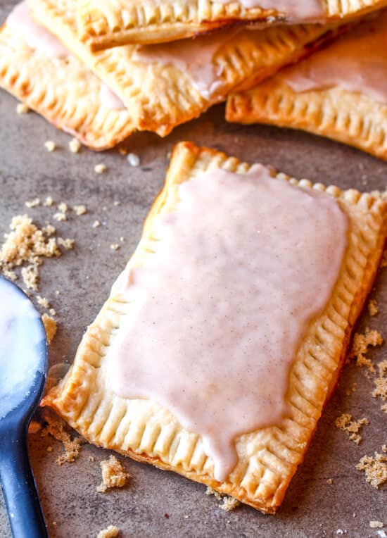 Homemade Brown Sugar Pop Tarts with icing