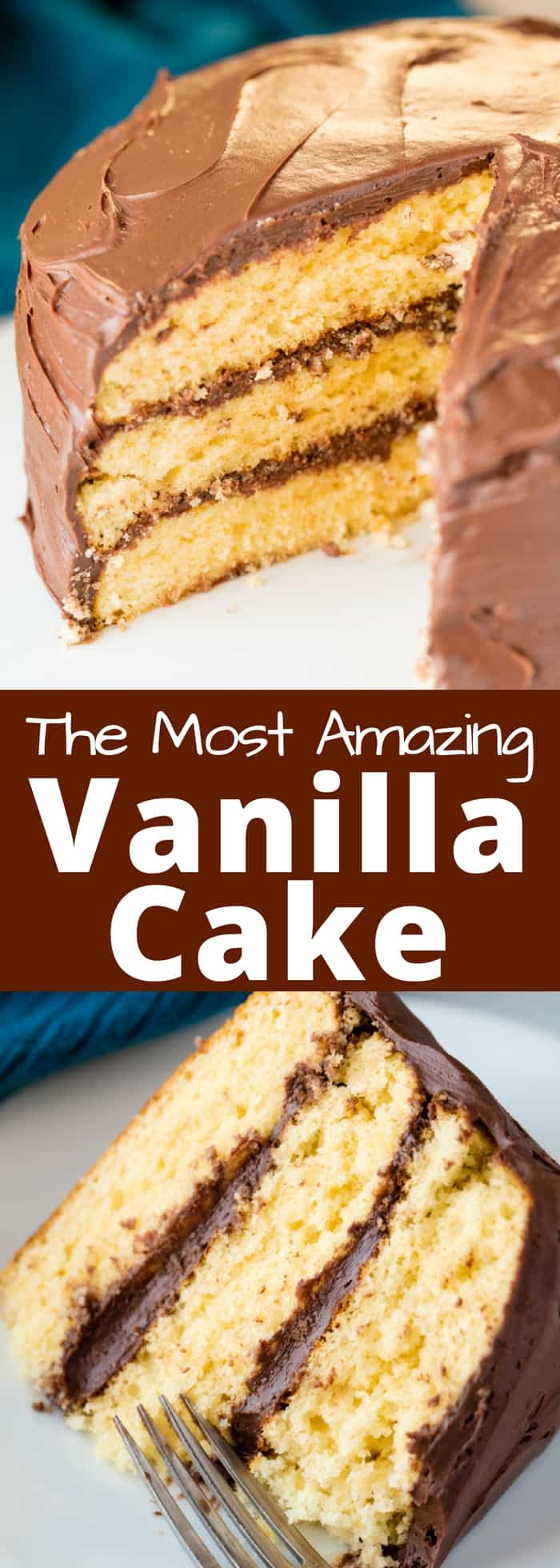 The Most Amazing Vanilla Cake is moist and flavorful and made completely from scratch The Most Amazing Vanilla Cake Recipe