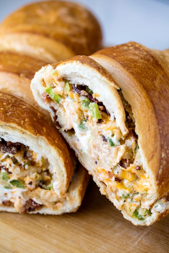 Jalapeno Popper Stuffed French Bread