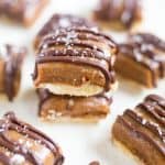 This recipe for salted caramel shortbread bars is filled with three layers of delicious Salted Caramel Shortbread Bars