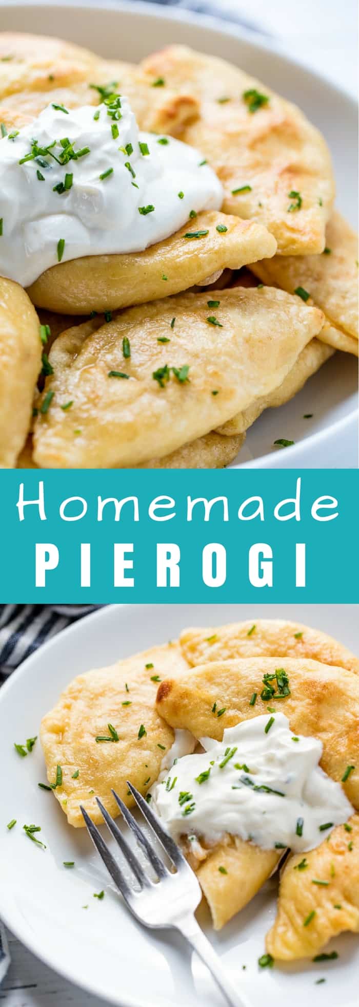 Homemade Pierogi are stuffed with a flavorful potato and cheese mixture, boiled, and fried up in melted butter for a delicious, indulgent, total comfort food dinner. 