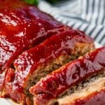 Turkey Meatloaf with a glaze, cut into slices