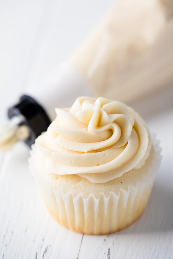 Buttercream Frosting on a cupcake