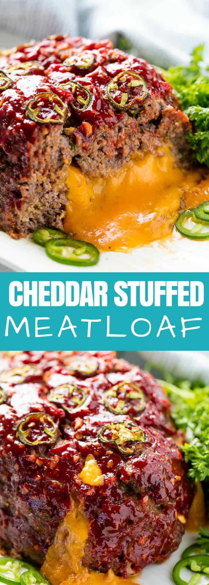 This easy meatloaf recipe is for cheese lovers only Jalapeno Cheddar Stuffed Meatloaf