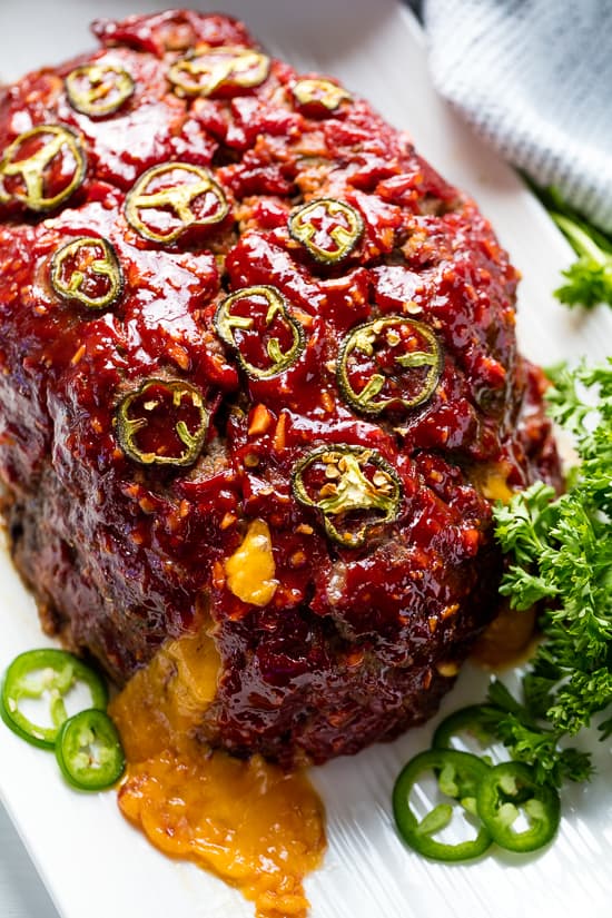 This easy meatloaf recipe is for cheese lovers only Jalapeno Cheddar Stuffed Meatloaf