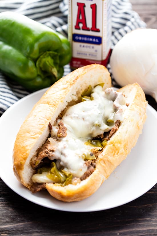 Slow Cooker Philly Cheese Steak Sandwiches