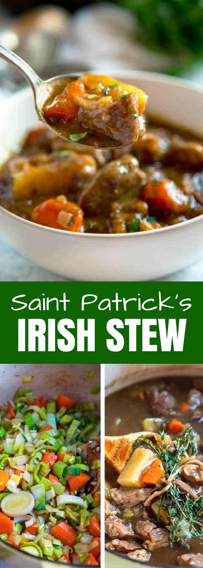 Irish Stew is pure comfort food and a classic recipe using browned lamb, onions, potatoes and thyme that simmer and develop a rich gravy made with beer and beef broth. Beef can easily be substituted for the lamb, too.