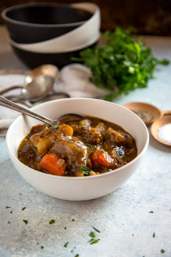 Irish Stew is pure comfort food and a classic recipe using browned lamb St. Patrick’s Irish Stew