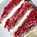 3 layer red velvet cake with cream cheese frosting