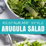 Restaurant Style Arugula Salad is the perfect fresh and light side dish for any meal. This super simple salad is used in restaurants all over the world.