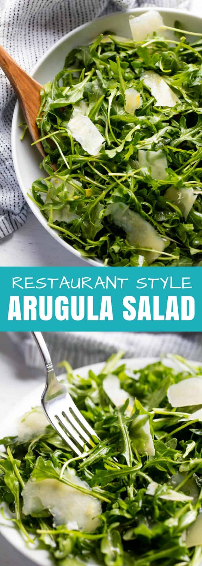 Restaurant Style Arugula Salad is the perfect fresh and light side dish for any meal. This super simple salad is used in restaurants all over the world. 