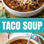 This taco soup recipe is as delicious as it is easy to make! Everything can be tossed together in a single pot and you'll have a flavorful soup ready in 30 minutes!