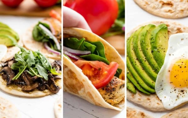 Collage of 3 different flatbreads