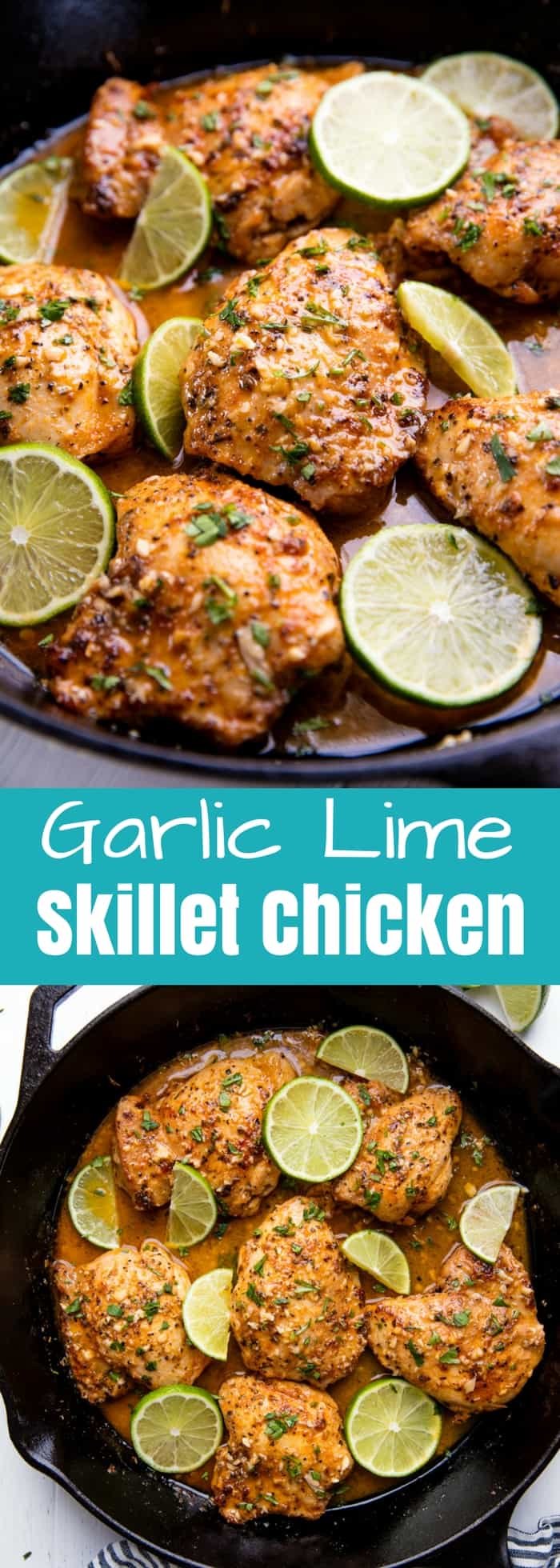 This Garlic Lime Skillet Chicken is a simple, easy dinner idea that will get a tasty dinner on the table fast. 