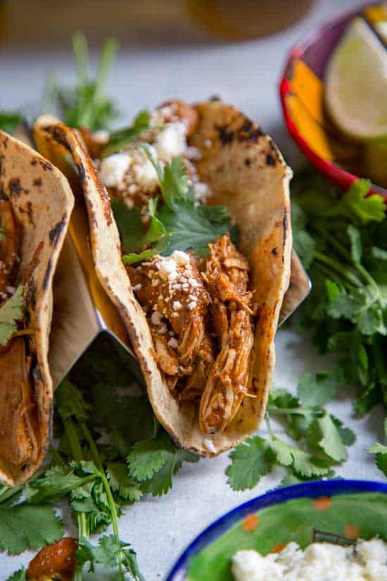 Slow Cooker Chicken Mole Tacos