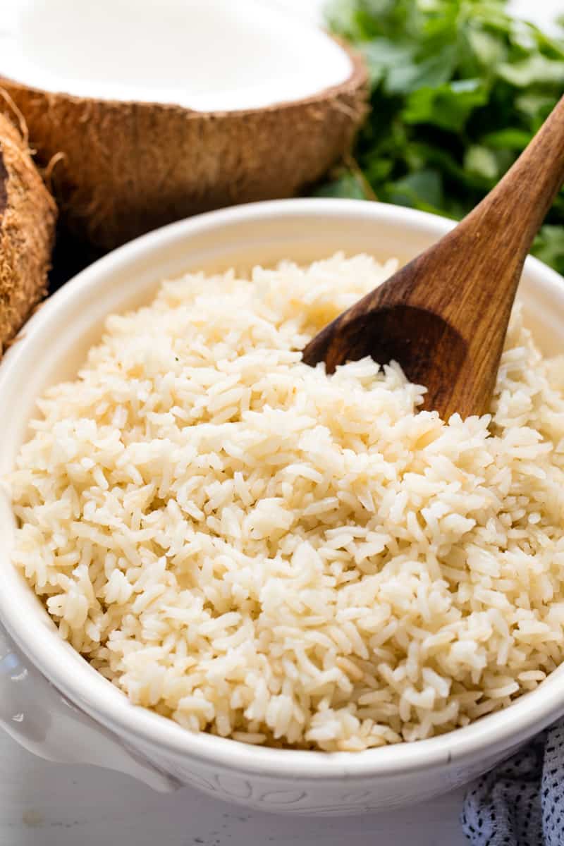 Coconut Rice is easy to make and the perfect side dish for so many different styles of mea Easy Coconut Rice