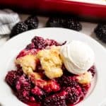 This Old Fashioned Blackberry Cobbler has the perfect sweet biscuit crust on top Old Fashioned Blackberry Cobbler