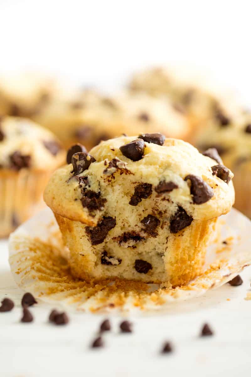 moist chocolate chip muffins from scratch