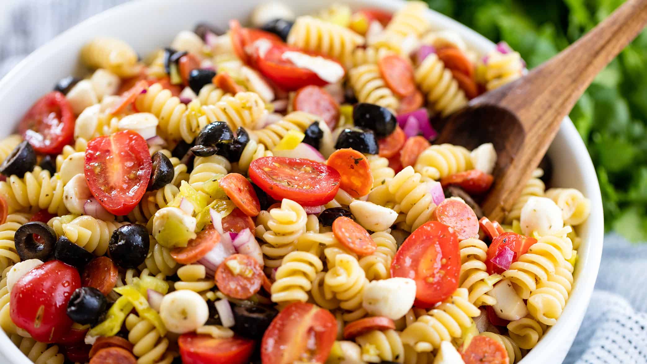 Pasta salad in a bowl