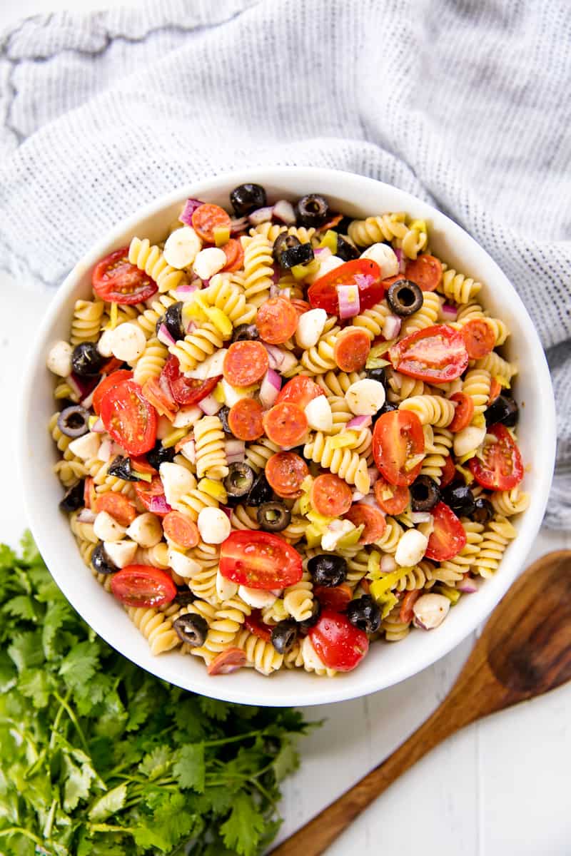 Classic Italian Pasta Salad with Italian Dressing - Cafe Delites