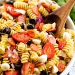 Classic cold Italian Pasta Salad with a homemade Italian dressing is the perfect potluck o Classic Italian Pasta Salad with Italian Dressing