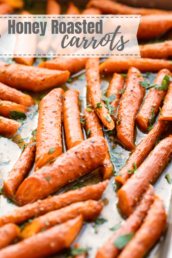 This recipe for Honey Roasted Carrots is an easy and delicious way to enjoy carrots. It takes just minutes to get this easy vegetable side dish into the oven.