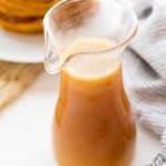 caramel syrup in a jug