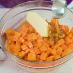 Deliciously easy Cinnamon Honey Butter Mashed Sweet Potatoes are a delightful side dish to Cinnamon Honey Butter Mashed Sweet Potatoes