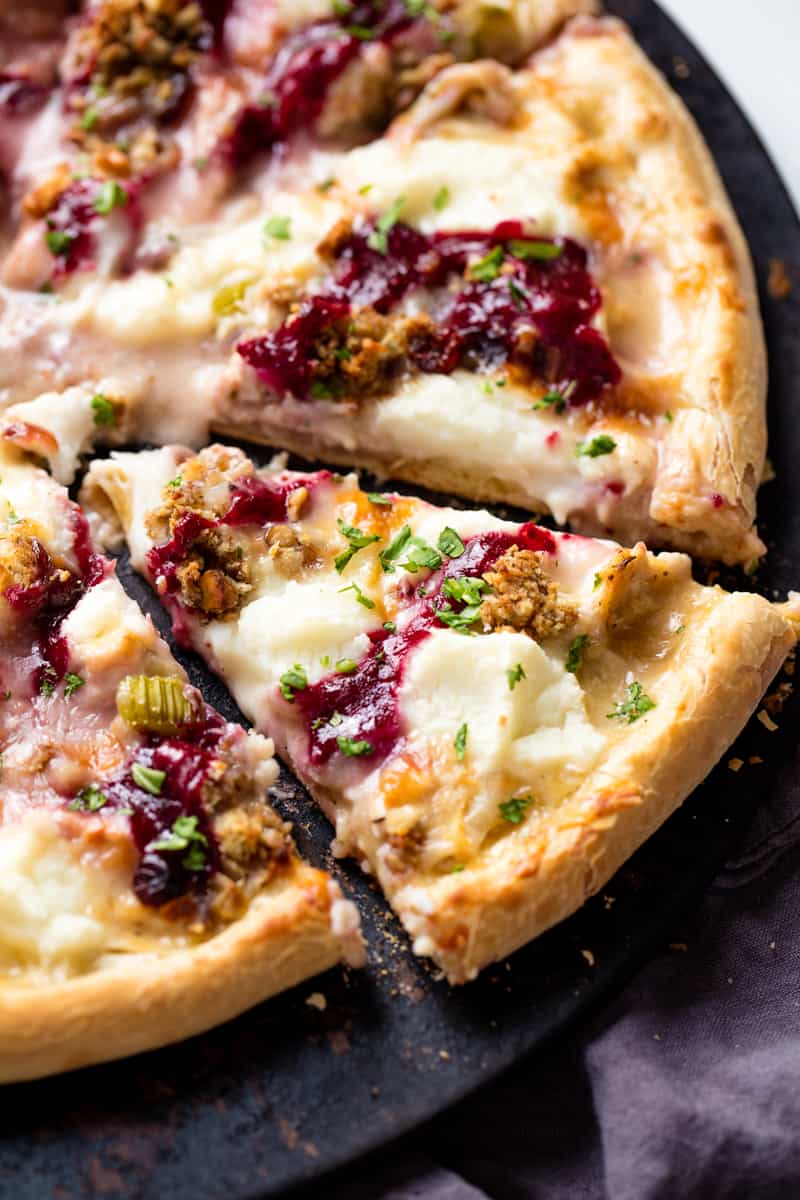 Use up all of those Thanksgiving leftovers and make something new and delicious Thanksgiving Leftover Pizza