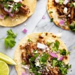 Bird's eye view of Braised Carnitas