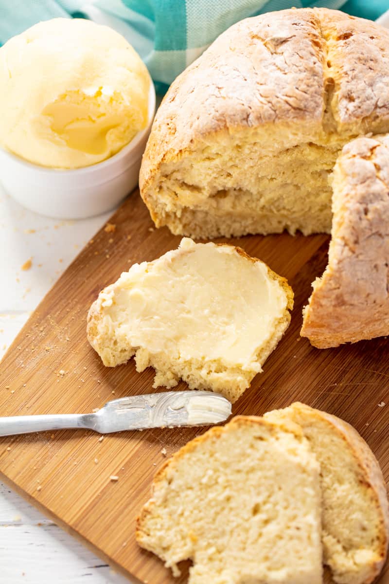 Traditional Irish Soda Bread is a dense and moist bread that requires no rising time and j Irish Soda Bread
