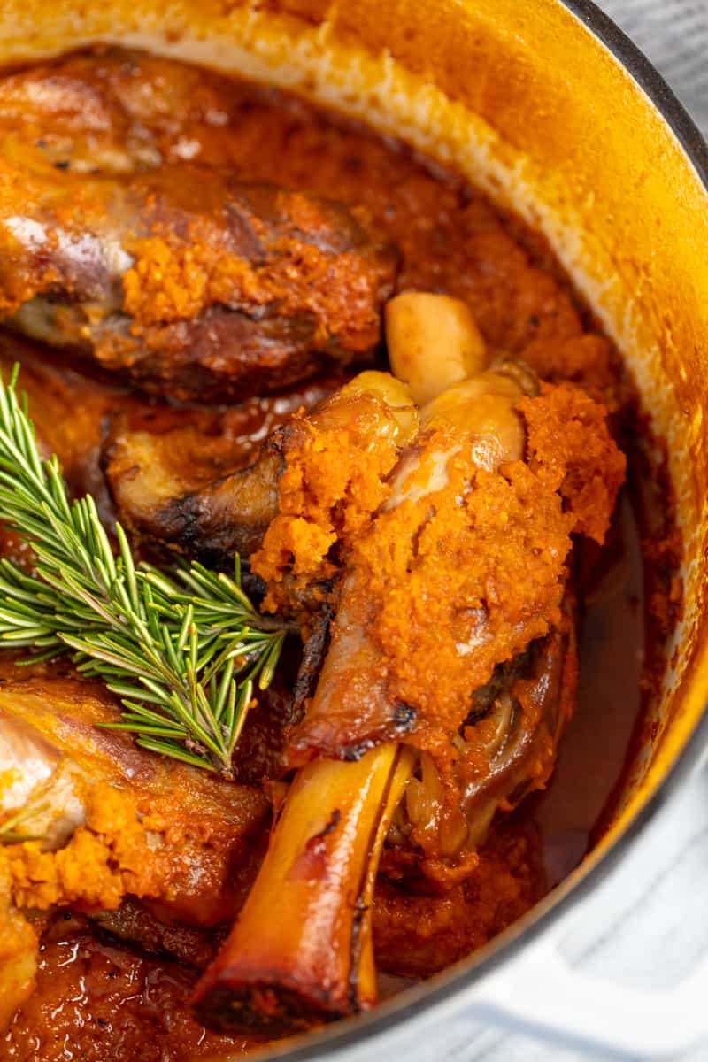 Classic Braised Lamb Shanks are braised in the oven for fall Classic Braised Lamb Shank