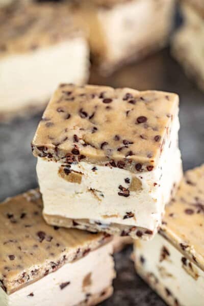 Chocolate Chip Cookie Dough Ice Cream Sandwiches