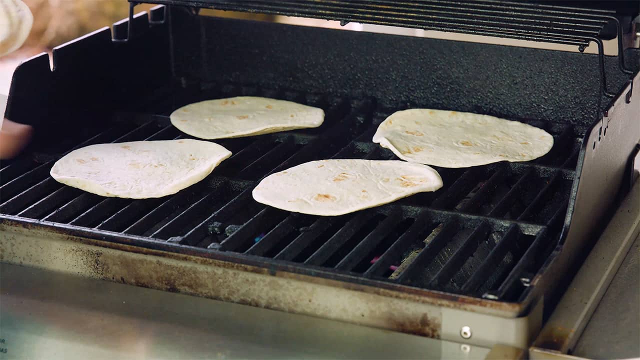 Using the grill you can heat up your flour tortillas for an added char-broiled flavor.