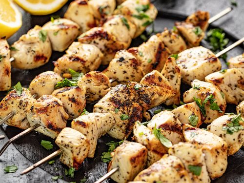 Grilled Lemon Garlic Chicken Skewers Recipe – Grilled Chicken