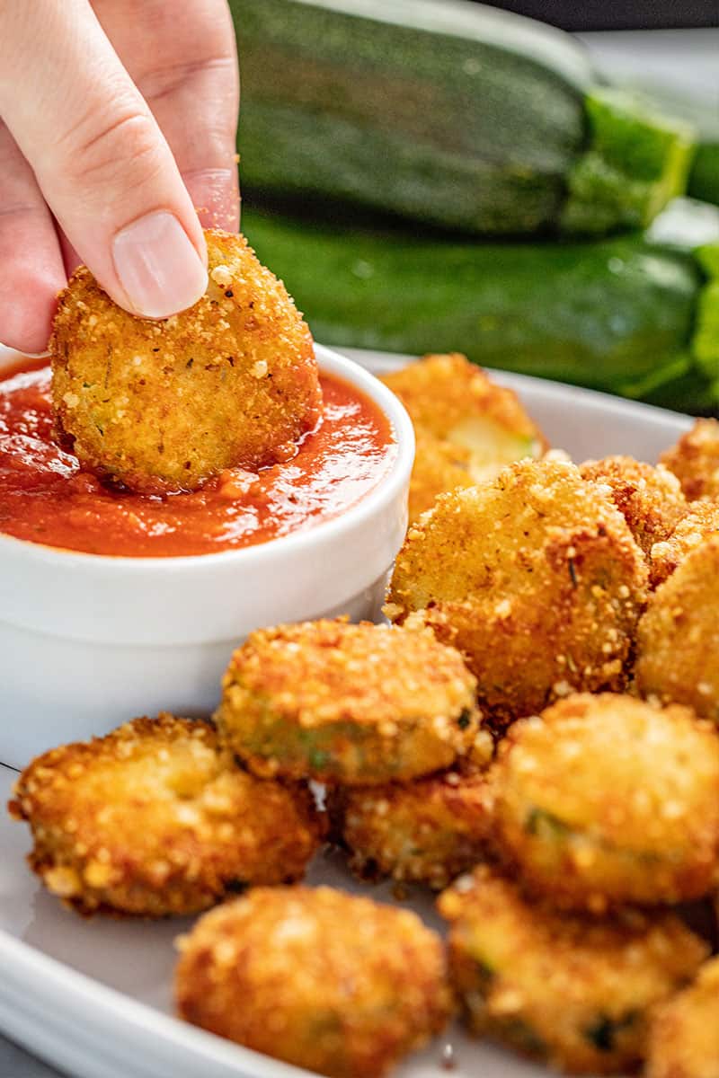 Parmesan Fried Zucchini is an easy to make Parmesan Fried Zucchini