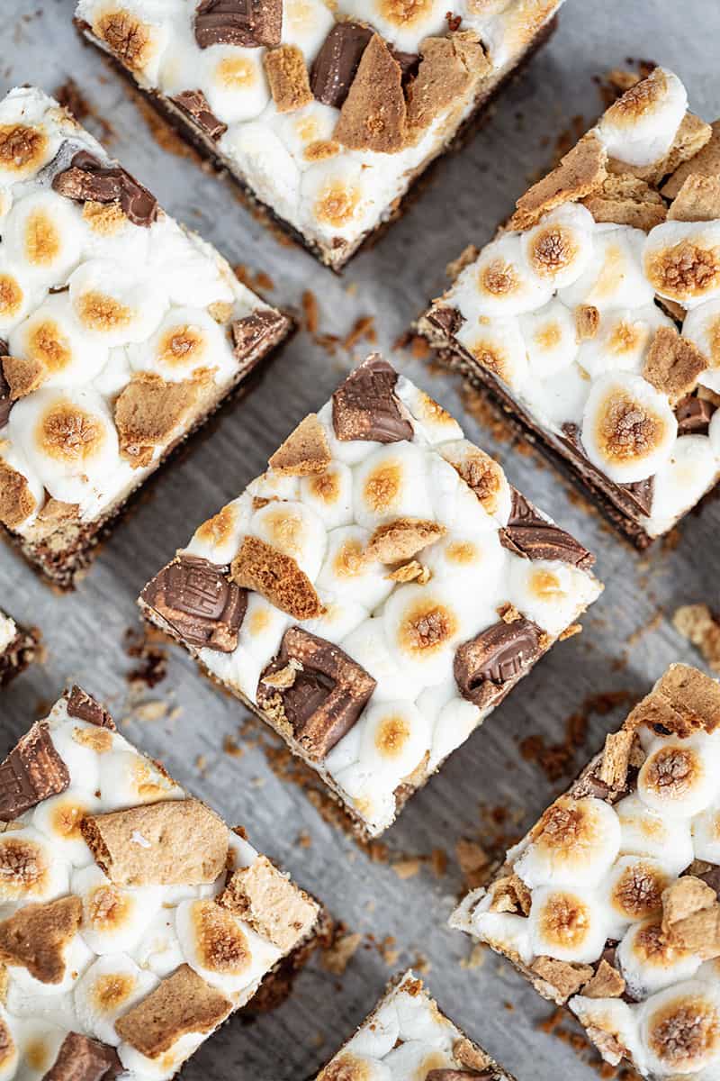 re rich and fudgy with crispy graham cracker pieces and gooey marshmallows Decadent S’mores Brownies