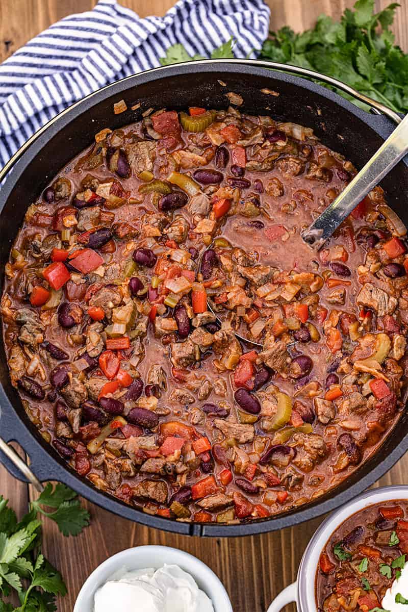 Campfire Dutch Oven Chili with Cornbread - Family Spice