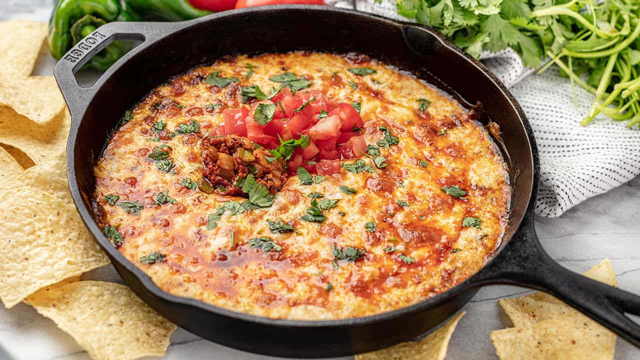 One Skillet Queso Fundido with Chorizo