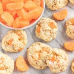 Orange Slice Oatmeal cookies and white bowl full of orange slices