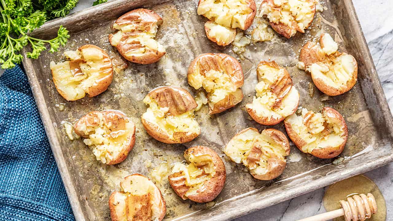 Crispy Smashed Potatoes – Modern Honey