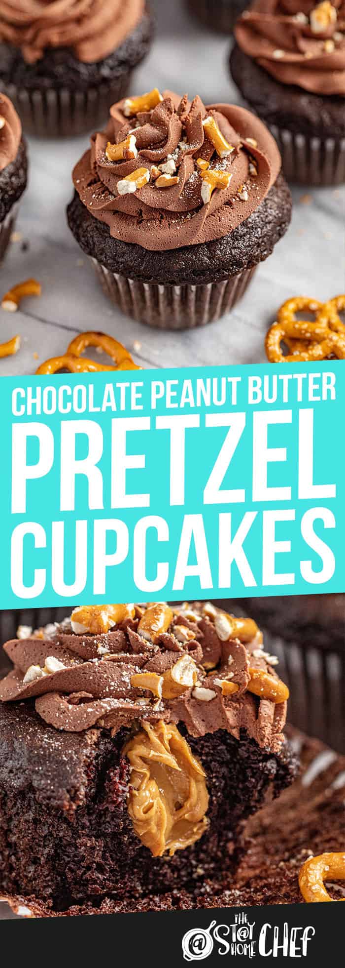 Chocolate Peanut Butter Pretzel Cupcakes - 34