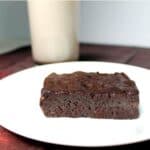 Raw brownie on a white plate