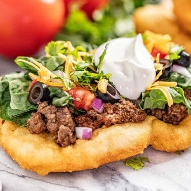 A navajo taco served up on indian fry bread
