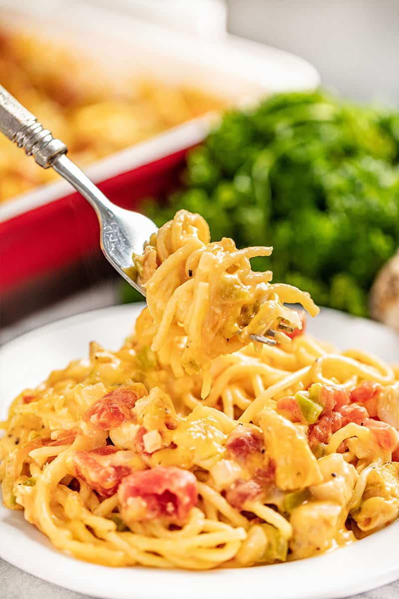 Cheesy Chicken Spaghetti - The Stay At Home Chef