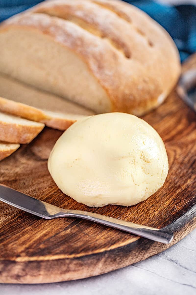 fresh bread with homemade butter