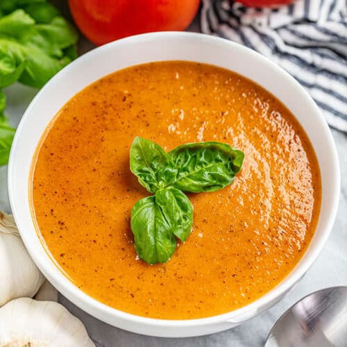 Easy Tomato Basil Soup - thestayathomechef.com
